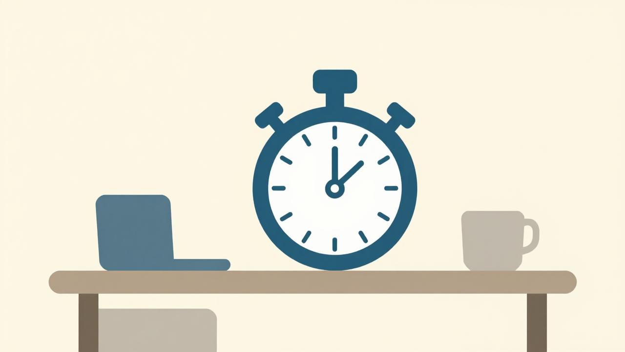 Stopwatch next to a tidy desk
